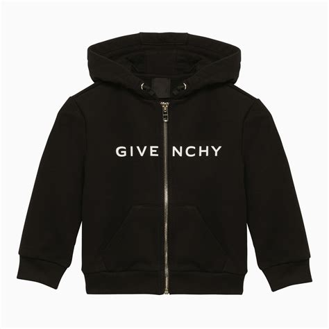 givenchy schwarzer hoodie mit weißem logo|Givenchy crest sweatshirt.